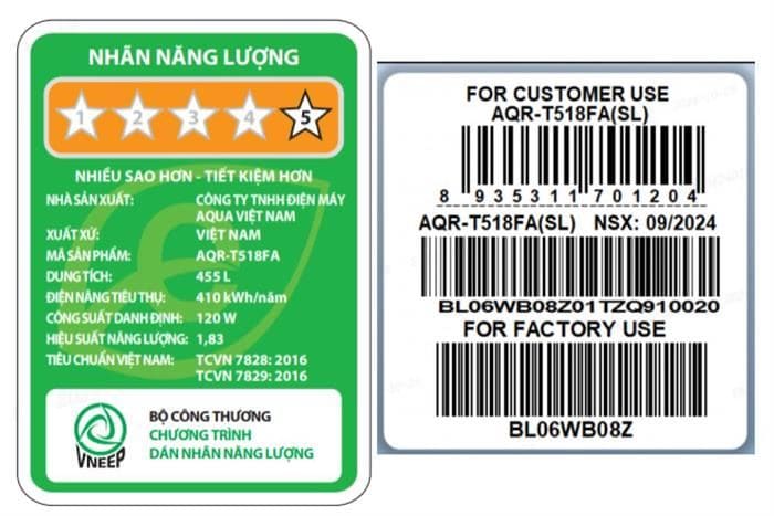 Tủ lạnh Aqua Inverter 455 lít AQR-T518FA(SL)